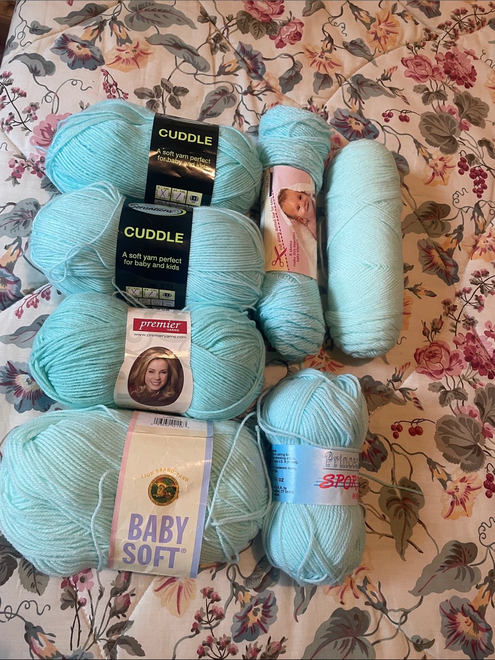 Premier Baby Soft & Cuddle Light Aqua Yarn Bundle 7 Skiens mixed brands